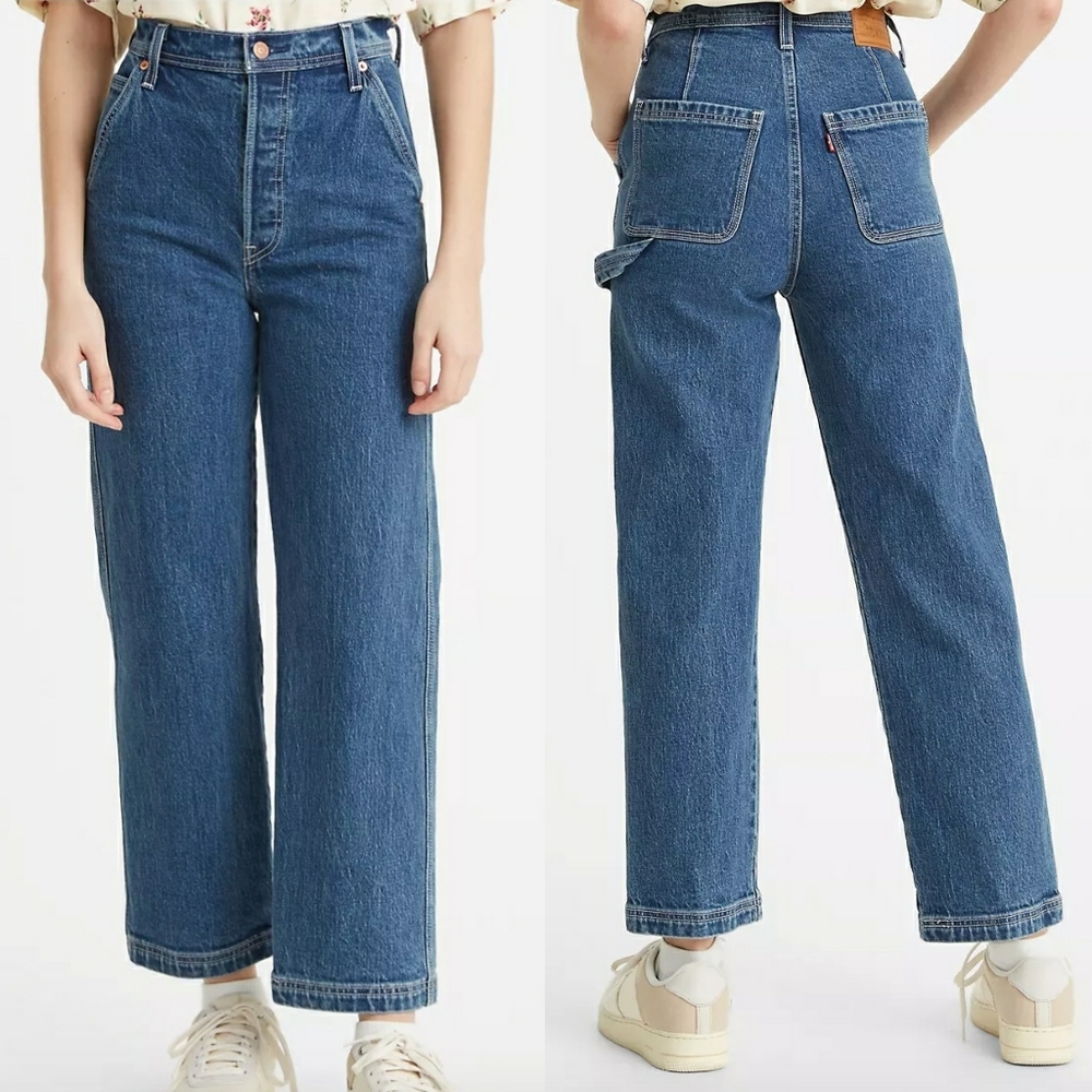 Levi's Ribcage Straight Ankle Utility Jeans "Nine to Five" Medium Wash Size 31